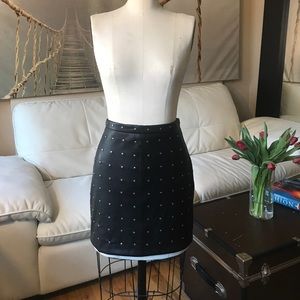 Faux Leather Mini Skirt with Studs